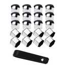 Nihfien 20 Pcs Wheel Lug Nut Covers Bolt Caps,17mm Silver Universal Anti-Rust Car Tire Nut Caps Bolt Cover,Hexagonal Plastic Tire Bolt with Removal Tool (Silver)