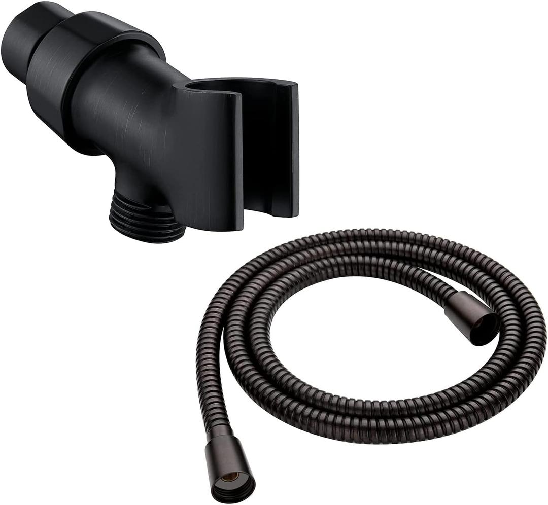 BRIGHT SHOWERS 69 Inches Shower Hose with Brass Shower Head Holder, Oil-Rubbed Bronze