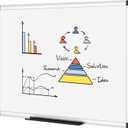 VIZ-PRO Dry Erase Board/Whiteboard, 36 X 24 Inches, Wall Mounted Board for School Office and Home
