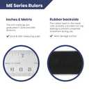 Stainless Steel 36 Inch Metal Ruler Non-Slip Rubber Back, with Inch and Metric Graduations