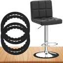 4 Pack Bar Stools Leg Protectors Ring, Non Slip Silicone Chair Leg Floor Protector, Pads Bottom Protect Wooden Floor No Scratches No Noise Anti-Slip, Stretchable Fits 16.5" to 18.5" Chair Base, Black