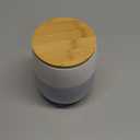 Food Storage Jar White Ceramic Food storage canister with Airtight Wooden Lid for serving Coffee, Tea, Sugar, Spice and More (1000ml)