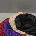 4Pcs Satin Bonnet Silk Bonnet, Hair Bonnet for Sleeping, Elastic Wide Band Silk Sleep Cap, Soft and Breathable (Black Red Purple Gold)