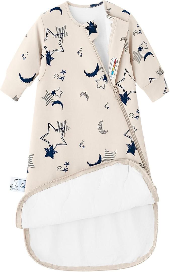 Unisex Sleeping Bag for Babies and Toddlers 3.5 Tog Sleep Sack, Baby Sleep Sack, One piece with sleeves, Gifts for Baby (0-6M, Moonlit)