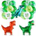 Zomiboo 45 Pcs Dinosaur Balloons Set Included 12 Inch Dinosaurs Latex Balloons Colorful Confetti Dinosaur Shape Foil Balloons for Boys Girls Birthday Party Baby Shower Decorations Supplies