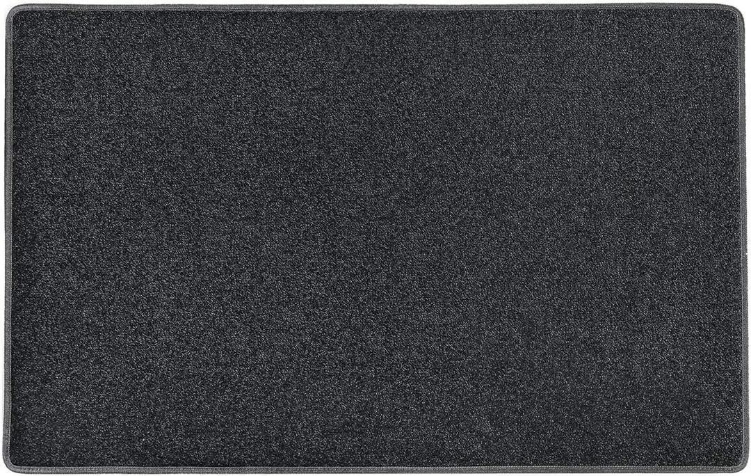 PURE ERA Carpet Stair Tread Landing Mat Tape Free Self Adhesive Non Slip Skid Resistant Indoor Doormat Area Rug Floor Mat for Kitchen Bathroom Workstations Washable 2' X 3' (Black)