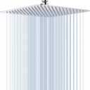 GGStudy 12 Inches Square Rain Shower Head Large Stainless Steel High Pressure Shower Head Ultra Thin Rainfall Bath Shower with Silicone Nozzle Easy to Clean and Install Chrome Shower Head