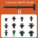 2 x 100PCS Nylon Universal Cable Tie Buckle, Automotive Clips Fastener, Self-Locking Zip Ties Holder for Car Repair, Fender Trunk Bumper Retainer, Home & Garage Use