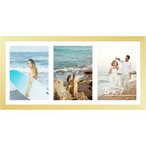 8x16 Picture Frame, 5x7 Collage Picture Frame, Display 3 Pcs 5x7 Photos or 8x16 Picture, 3 Opening 5x7 Collage Frame for Wall Hanging or Tabletop, Lightweight 5 x 7 Multi Photo Frame, Gold 8x16 Picture Frame, 5x7 Collage Picture Frame, Display 3 Pcs 5x7 Photos or 8x16 Picture, 3 Opening 5x7 Collage Frame for Wall Hanging or Tabletop, Lightweight 5 x 7 Multi Photo Frame, Gold