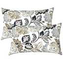 LVTXIII Set of 2 Patio Lumbar Pillows, 12" x 20" Fade Resistant Outdoor Lumbar Pillow with Inners, Fluffy Decorative Garden Lumbar Cushions for Home Patio Coach Sofa Use, Dailey Tan