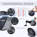 Soft Exercise Ball, Anti-Burst Pilates Yoga Ball Chair Supports 2200lb, Workout Equipment w/ Pump for Women Pregnancy, Medicine, Birthing, Physical Therapy, Stability, Excersing, Birth, Swiss, Fitness