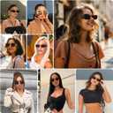 Retro Cat Eye Square Sunglasses for Women Trendy Metal Frame Vintage UV400 Protection FZN901