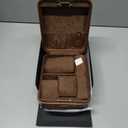 KAMIER Watch Case with Combination Lock - 4 Watch Storage and Jewelry Organizer - Watch Travel Case for Ring and Watch Storage, PU Leather Travel Watch Case, Ideal for Gift (With Gift Box), Brown