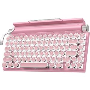 Acogedor Retro Typewriter Keyboard, Vintage with Blue Switches, Multi Device Mechanical Gaming Keyboard for , Android, iOS