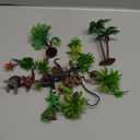 26 Pcs Amphibious Animals Figurines Toys Diorama Project Kit Plastic Reptile Lizard Snake Playset Cake Toppers Model Trees for Kids Toddlers Educational Learning Birthday Gift(Tray Not Included)