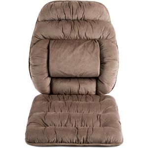 ALIBO Large Size Office Desk Chair Recliner Orthopedic Low Back Pain Relief Lumbar Pillow Nonslip Office Chair Velvet Backrest Supports and Butt Sitting Cushion Set with Adjustable Straps