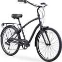 sixthreezero EVRYjourney Men's Steel Beach Cruiser Bike, Hybrid Bicycle with Rear Rack and Fenders, 26-Inch Wheels