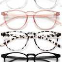 Blue Light Blocking Glasses for Women/Men - 4-Pack Computer Reading/Gaming/TV/Phone Glasses, Anti-Glare