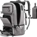 FUTURE AESTHEICS Travel backpack Carry-on Travel Backpack For Women Men Flight Approved Business Weekender Overnight Waterproof Daypack (Grey)