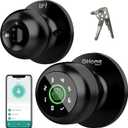 GHome Smart Fingerprint Door Lock, 4 in 1 Smart Fingerprint Door Knob with Keypad, App Control, Auto Lock, Biometric Door Knob with Lock for Bedroom, Apartment, Garage, Home & Office