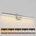 Joossnwell Brushed Nickel Vanity Light for Bathroom Lighting Fixtures Over Mirror Modern Bath Vanity Lights Bar 5CCT Diammable Bathroom Lights 31.5 inch ETL Certificated