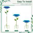 2 Pack Bird Baths for Outdoors, Colorful Metal Bird Bath for Outside, Hummingbird Bath with Five Stakes, Garden Flower Small Birdbath for Garden Decor, 31.3" H x 10.63" Dia (Blue,Yellow)
