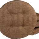 Klear Vu Omega Gripper Non-Slip Tufted Round Barstool Cushion for Dining Rooms, Cafes, Bars and Restaurants, 14 Brown, 4 Pack