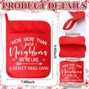 12 Pcs Christmas Neighbor Gifts Red Potholders with Pocket Pad Oven Hot Mitts Cookie Bag Pot Holder Christmas Kitchen Gift Cooking Baking for Neighbor Gift Housewarming Idea