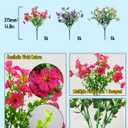 12Pk Daisy Artificial Flowers for Outdoors with Eucalyptus - UV Resistant Fake Flowers for Hanging Basket Vase Planter Window Box, Realistic Silk Faux Plants for Porch Garden Home Decor,White|Spring (Purple+white+wine Red)