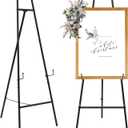 Metal Easel Stand with Chain Support for Mirror,Iron Floor Easels for Display Wedding Sign,58 Inch Adjustable Arts & Crafts Easels(Black)