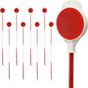 Driveway Markers, 8 Pack 0.5 Inch Diameter Metal Poles Double Side Driveway Reflectors Markers for Walkways, Snow Stakes with Reflective Tape, Easy Visibility