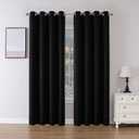 Joydeco Blackout Curtains 84 Inch Length 2 Panels Set, Thermal Insulated Long Curtains& Drapes 2 Burg, Room Darkening Grommet Drapes for Bedroom Living Room Window (Black, W52 x L84 Inch)
