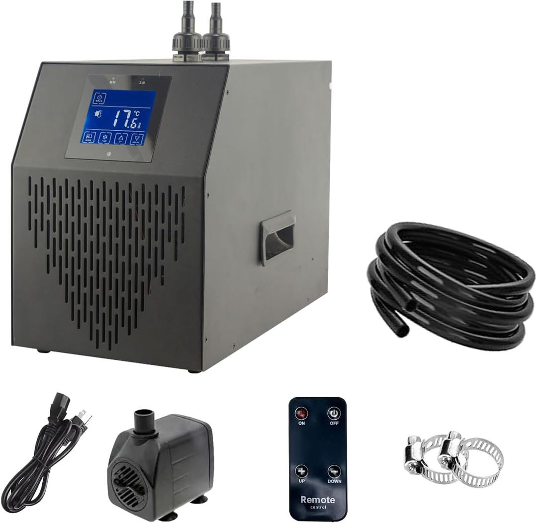 42 Gallon Aquarium Chiller, 1/10 HP Water Chiller Machine Hydroponic, System Fish Tank Cooling System with Upgraded LED Display, Axolotl Cooler for Coral Reef Shrimp