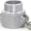 2 pcs Aluminum cam lock fittings (2" Part B) cam groove hose fitting camlock fittings, Male Adapter Female NPT Thread camlock fitting (2'')