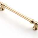 Asidrama 6 Pack 5 Inch(128mm) Brushed Brass Kitchen Cabinet Handles, Gold Cabinet Pulls Kitchen Cabinet Hardware for Cupboard Drawer Pulls (5" Hole Center)