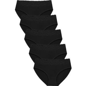 Wealurre Cotton Panties for Women Bikini Underwear Hipster Underpants Lace Briefs Pack (Large)