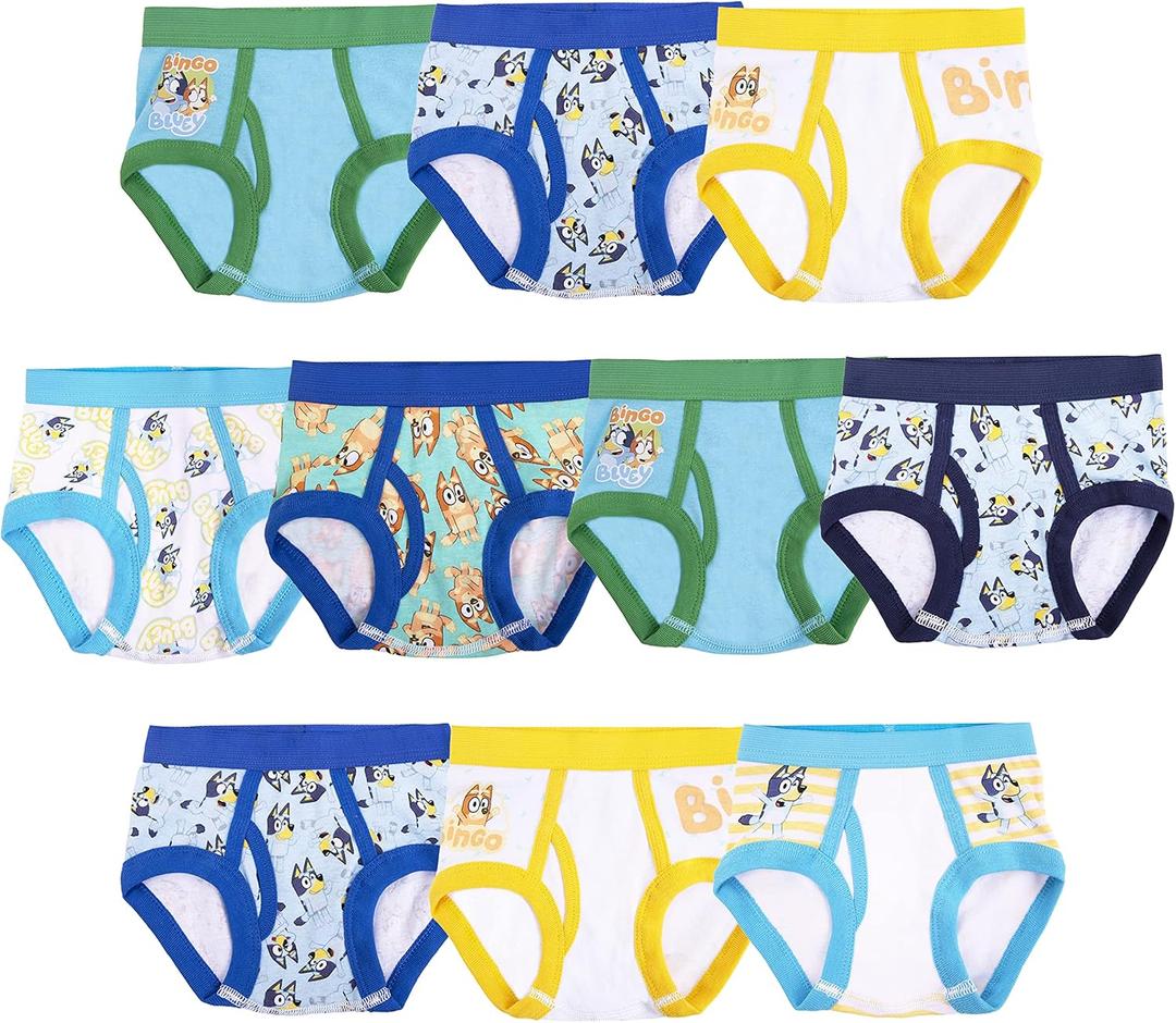 Bluey Boys' Briefs of 100% Combed Cotton Underwear Briefs, Sizes 18m, 2/3t, 4t, 4, 6, and 8