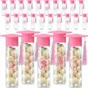 Teenyyou 25 Pcs Graduation Candy Tubes 2026 Graduation Party Favors Candy Boxes Plastic Grad Cap Jars Container with Tassels and Stickers for DIY Grad Table Party Favors (Pink)