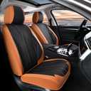 FLORICH Car Seat Covers Full Set Leather Automotive Seat Cover Waterproof 5 Seats Car Seat Protectors Luxury Front and Back Seat Cushions Universal Fit for Most Cars SUV Trucks, Brown&Black