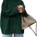 Okiwam Women's Oversized Sweaters Crewneck Cable Knit Pullover Casual Loose Fall Outfits Fashion Clothes 2025
 M