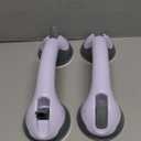 Wonderjune 2 Pack Suction Cup DIY Sewing Tools Ruler Handle for Quilting Patchwork Ruler Strong Adsorption Shower Handles for Bathtubs Seniors (Green,Gray)