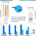 Ziomitus Dimmable G9 Led Bulbs 5W Replace 40W 50W 60W Halogen Bulbs,3000K Warm White,AC120V No Flicker Dimmable G9 T4 Led Corn Bulbs for Pendant Ceiling Chandelier Wall Lighting,600 lm,5Pack