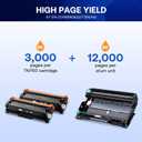 TN760 Toner Cartridge and DR730 Drum Unit Replacement for Brother TN 760 TN-760 TN730 DR-730 Compatible with MFC-L2710DW MFC-L2750DW HL-L2370DW DCP-L2550DW Printer (2 Toners, 1 Drum Unit, 3 Pack)