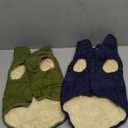 Syhood 2 Pieces Dog Jacket 2 Layers Fleece Lined Dog Jacket Warm Soft Windproof Small Pet Coat for Winter Cold Weather(L,Navy,Green)