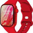 Sport Bands Compatible with Apple Watch Band Women Men 40mm 38mm 41mm 42mm 44mm 45mm 46mm 49mm ,Soft Wristband Waterproof Replacement Strap for iWatch Bands Series 11 10 9 8 7 6 5 4 3 2 1 SE Ultra Red