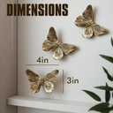 GUSFREUD 3D Butterfly Wall Decor Set Resin Wall Decorations for Living Room, Bedroom, Garden, Yard, Outdoor and Gallery Walls - Antique Copper - Set of 3