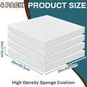 Frienda 4 Pack 3" x 20" x 20" Upholstery High Density Foam Cushion Seat Replacement Square Cut to Size Foam Couch for Patio Furniture Commercial Dinning Chair Couches Benches Padding DIY Projects