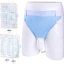 Urine Collection Bag Condom Catheters for Men Reusable Portable Wearable Urinary Drainage with (2000 ML*1+1000 ML*2) Urine Catheter Bag System (Blue-Men)
