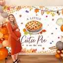 Fall Cutie Pie Baby Shower Backdrop 8x6FT A Little Cutie Pie is On The Way Party Banner Background Maple Leaves Baking Pie Themed Baby Shower Decorations Supplies