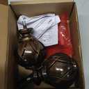 KAMANINA Decorative Curtain Drapery Holdbacks, Curtain Tiebacks Hooks with Screws Wall Mounted, Netted Texture Finials for Drapes Window Home Decoration, Bronze (1 Pair/2 Pack), Small